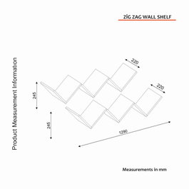 Hanah Home Estantería de pared Zig Zag - Blanco